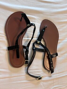 Ralph Lauren Black Patent Leather Sandal